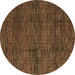 Round Abstract Brown Modern Rug, abs4546brn
