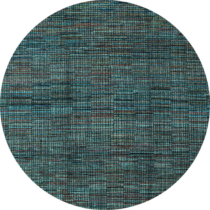 Round Abstract Light Blue Modern Rug, abs4546lblu