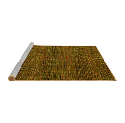 Sideview of Machine Washable Abstract Yellow Modern Rug, wshabs4546yw