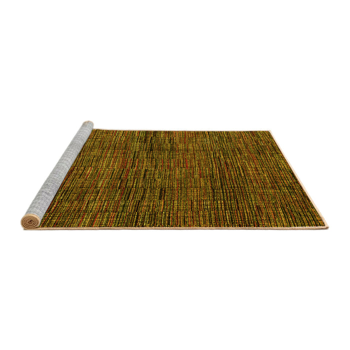 Sideview of Machine Washable Abstract Yellow Modern Rug, wshabs4546yw