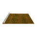 Sideview of Machine Washable Abstract Yellow Modern Rug, wshabs4546yw