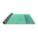 Sideview of Solid Turquoise Modern Rug, abs4547turq