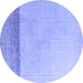 Round Solid Blue Modern Rug, abs4547blu