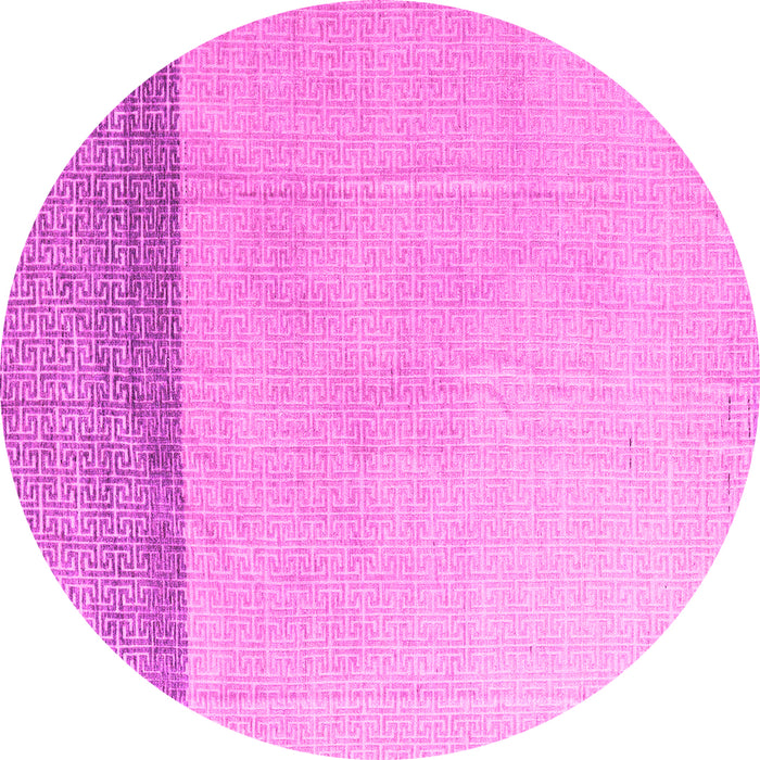 Round Machine Washable Solid Pink Modern Rug, wshabs4547pnk
