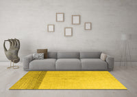 Machine Washable Solid Yellow Modern Rug, wshabs4547yw