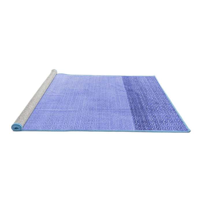 Sideview of Machine Washable Solid Blue Modern Rug, wshabs4547blu