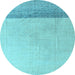 Round Solid Light Blue Modern Rug, abs4547lblu