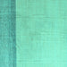 Square Solid Turquoise Modern Rug, abs4547turq