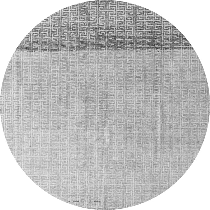 Round Machine Washable Solid Gray Modern Rug, wshabs4547gry