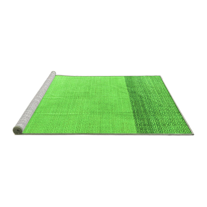 Sideview of Machine Washable Solid Green Modern Area Rugs, wshabs4547grn
