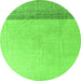 Round Solid Green Modern Rug, abs4547grn