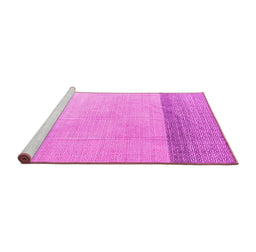 Sideview of Machine Washable Solid Pink Modern Rug, wshabs4547pnk