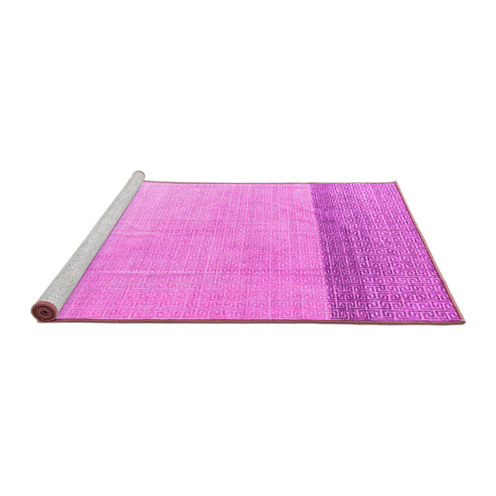 Sideview of Machine Washable Solid Pink Modern Rug, wshabs4547pnk