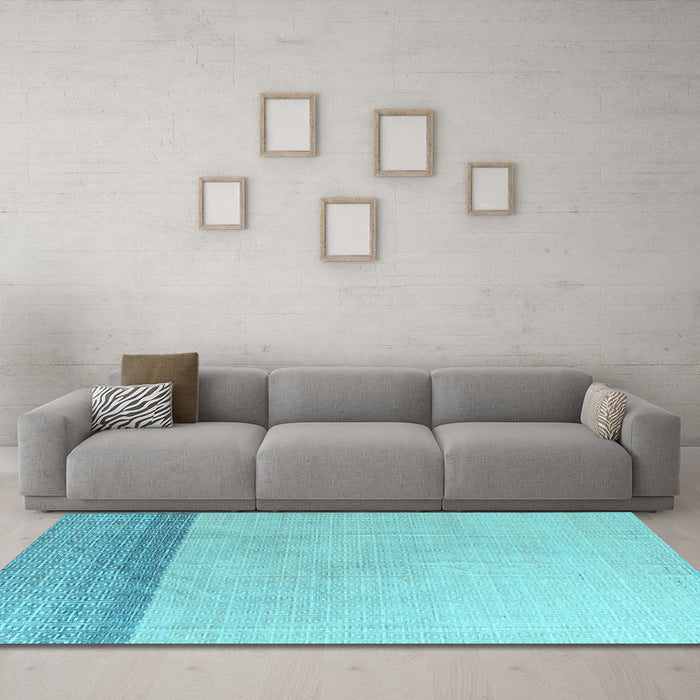 Machine Washable Solid Light Blue Modern Rug in a Living Room, wshabs4547lblu