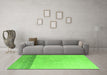 Machine Washable Solid Green Modern Area Rugs in a Living Room,, wshabs4547grn