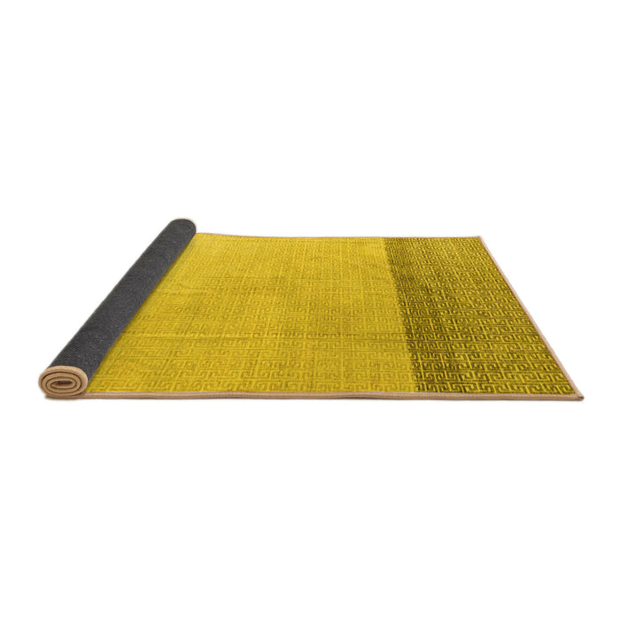 Sideview of Solid Yellow Modern Rug, abs4547yw