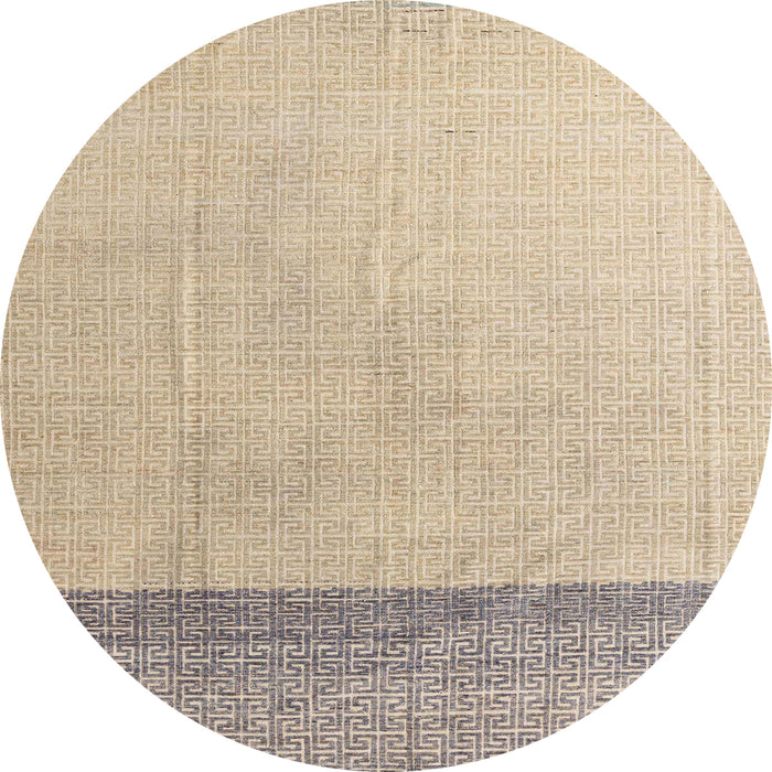 Round Abstract Camel Brown Solid Rug, abs4547