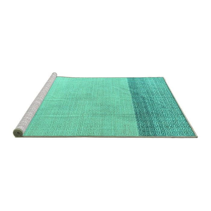 Sideview of Machine Washable Solid Turquoise Modern Area Rugs, wshabs4547turq