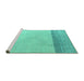 Sideview of Machine Washable Solid Turquoise Modern Area Rugs, wshabs4547turq