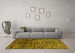 Machine Washable Abstract Yellow Modern Rug in a Living Room, wshabs4548yw