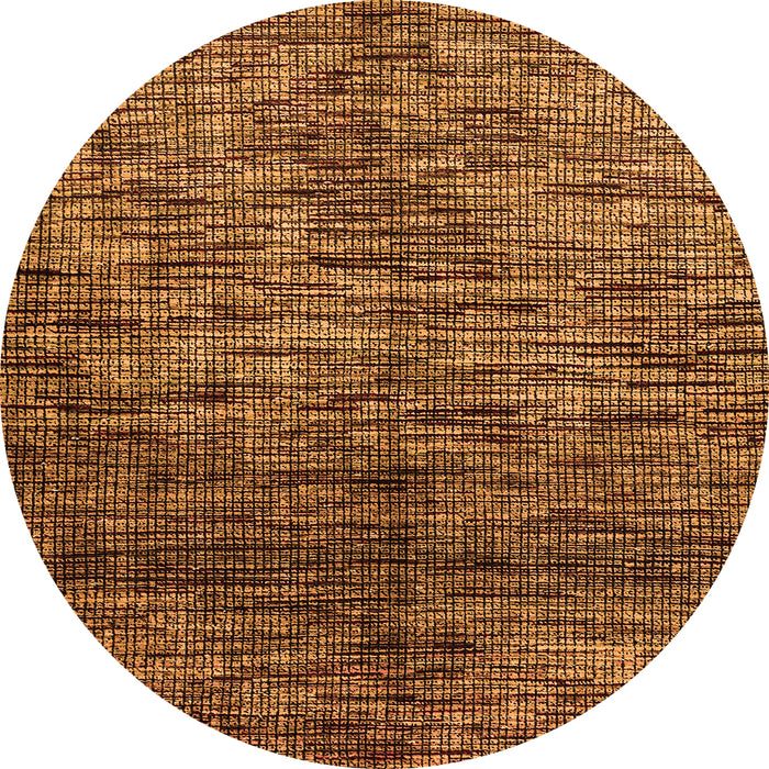 Round Abstract Orange Modern Rug, abs4548org