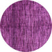 Round Abstract Pink Modern Rug, abs4548pnk