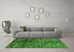 Machine Washable Abstract Green Modern Area Rugs in a Living Room,, wshabs4548grn