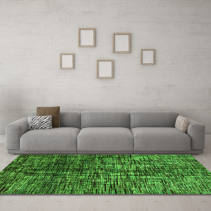 Machine Washable Abstract Green Modern Area Rugs in a Living Room,, wshabs4548grn