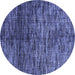 Round Machine Washable Abstract Blue Modern Rug, wshabs4548blu