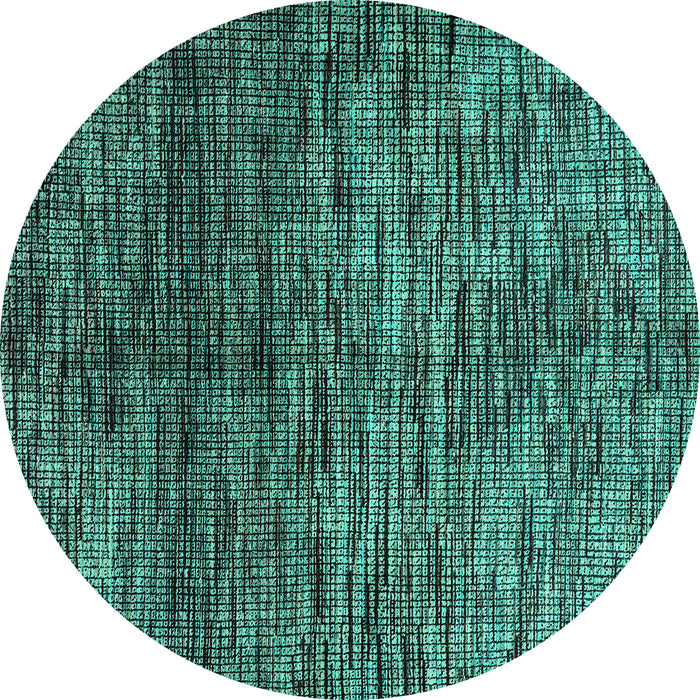 Round Machine Washable Abstract Turquoise Modern Area Rugs, wshabs4548turq