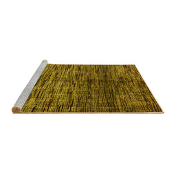 Sideview of Machine Washable Abstract Yellow Modern Rug, wshabs4548yw