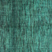 Square Machine Washable Abstract Turquoise Modern Area Rugs, wshabs4548turq