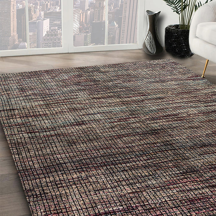 Abstract Mid Gray Modern Rug in Family Room, abs4548