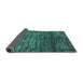 Sideview of Abstract Turquoise Modern Rug, abs4548turq