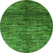 Round Machine Washable Abstract Green Modern Area Rugs, wshabs4548grn