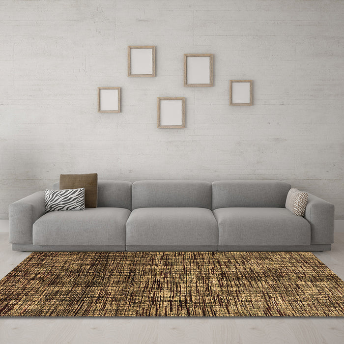 Machine Washable Abstract Brown Modern Rug in a Living Room,, wshabs4548brn