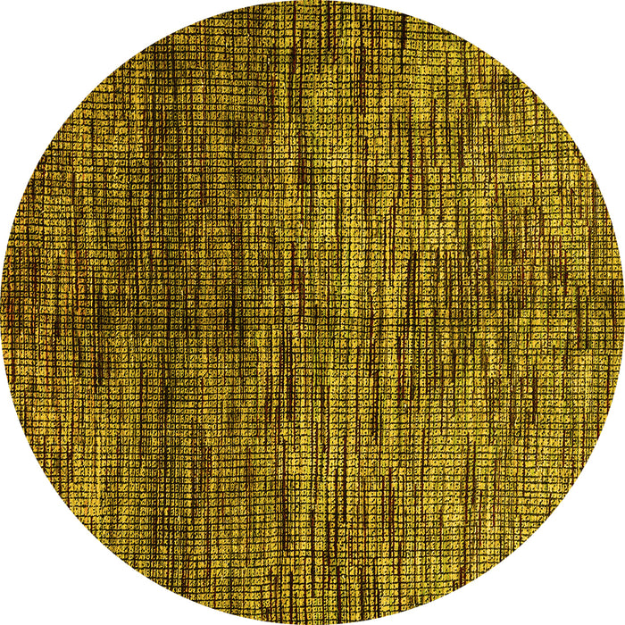 Round Machine Washable Abstract Yellow Modern Rug, wshabs4548yw