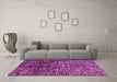 Machine Washable Abstract Pink Modern Rug in a Living Room, wshabs4548pnk