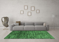 Machine Washable Abstract Emerald Green Modern Rug, wshabs4548emgrn