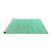 Sideview of Machine Washable Solid Turquoise Modern Area Rugs, wshabs4549turq