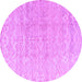 Round Machine Washable Solid Purple Modern Area Rugs, wshabs4549pur