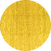 Round Solid Yellow Modern Rug, abs4549yw