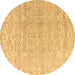 Round Solid Brown Modern Rug, abs4549brn