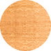 Round Machine Washable Solid Orange Modern Area Rugs, wshabs4549org