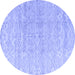 Round Solid Blue Modern Rug, abs4549blu