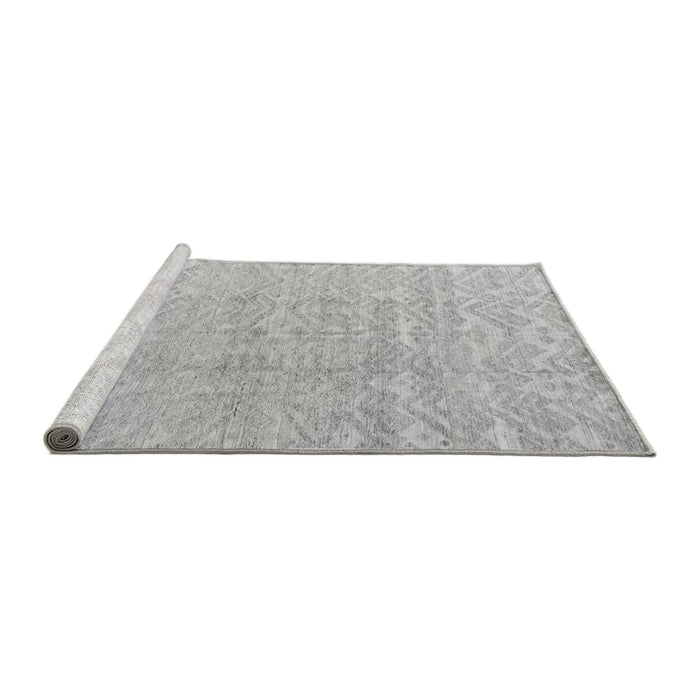 Sideview of Machine Washable Solid Gray Modern Rug, wshabs4549gry