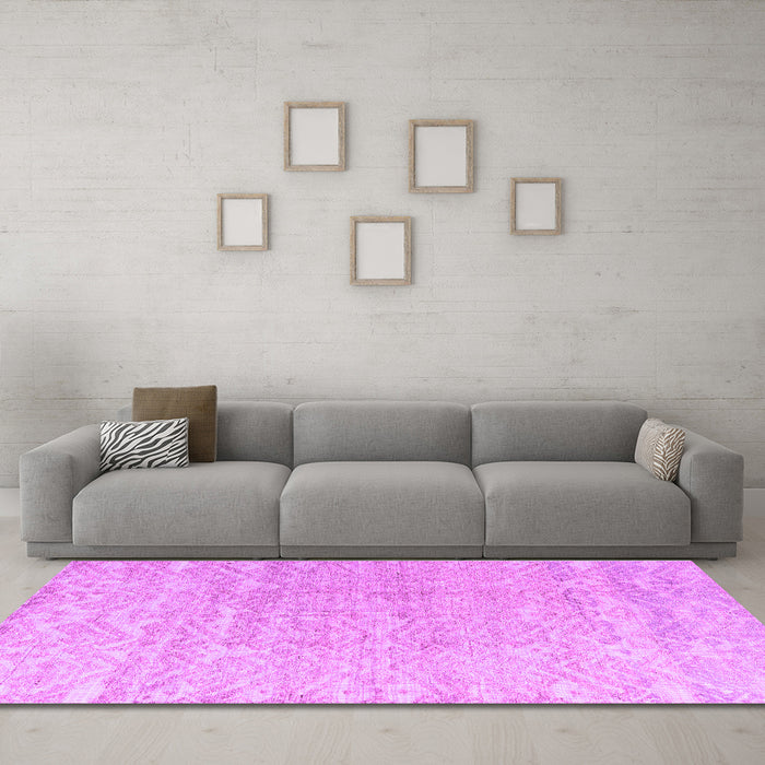 Machine Washable Solid Purple Modern Area Rugs in a Living Room, wshabs4549pur