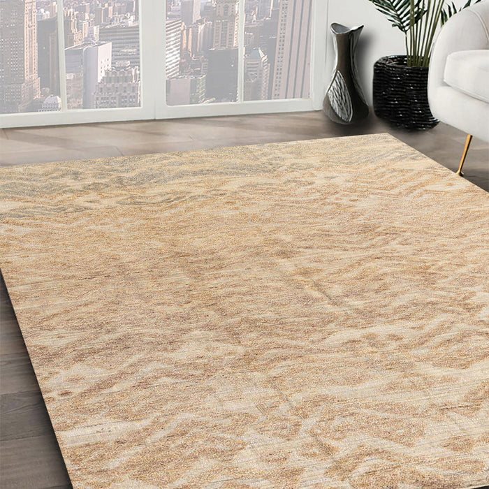 Machine Washable Abstract Pastel Orange Rug in a Family Room, wshabs4549