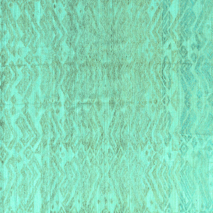 Square Solid Turquoise Modern Rug, abs4549turq