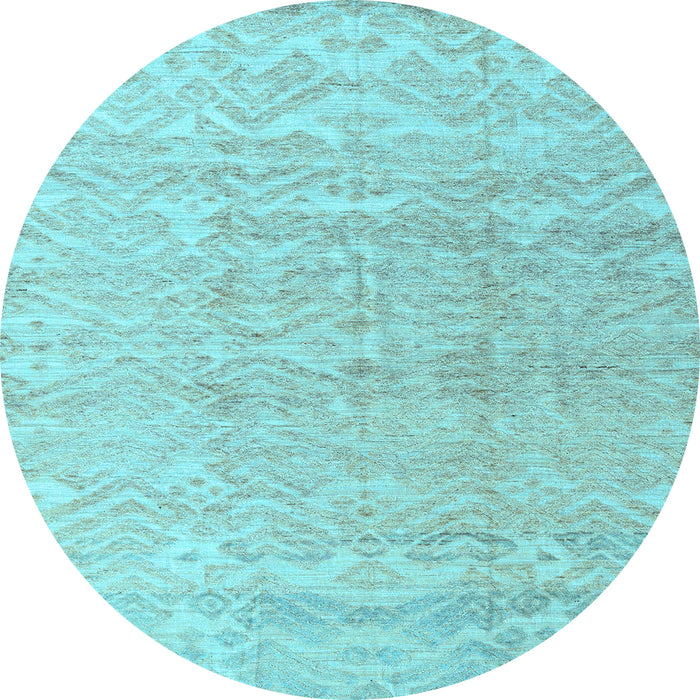 Round Solid Light Blue Modern Rug, abs4549lblu